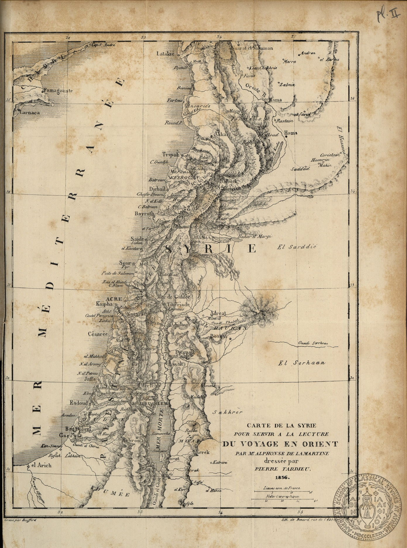Carte de la Syrie pour servir a la lecture du Voyage en Orient par M. Alphonse de Lamartine